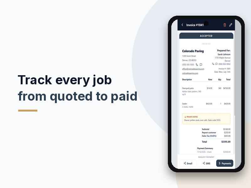 Accepted invoice with a payment summary